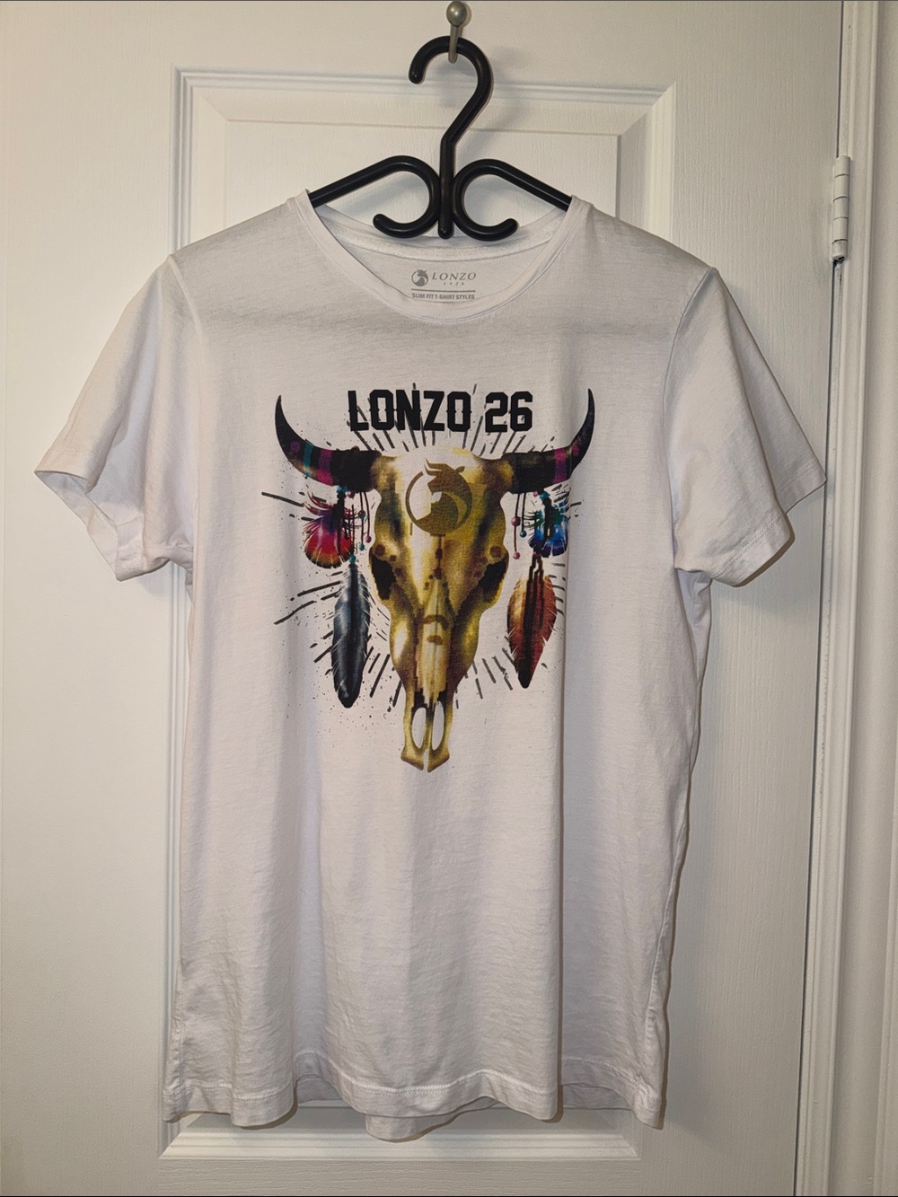 26 White Graphic Skull Tee